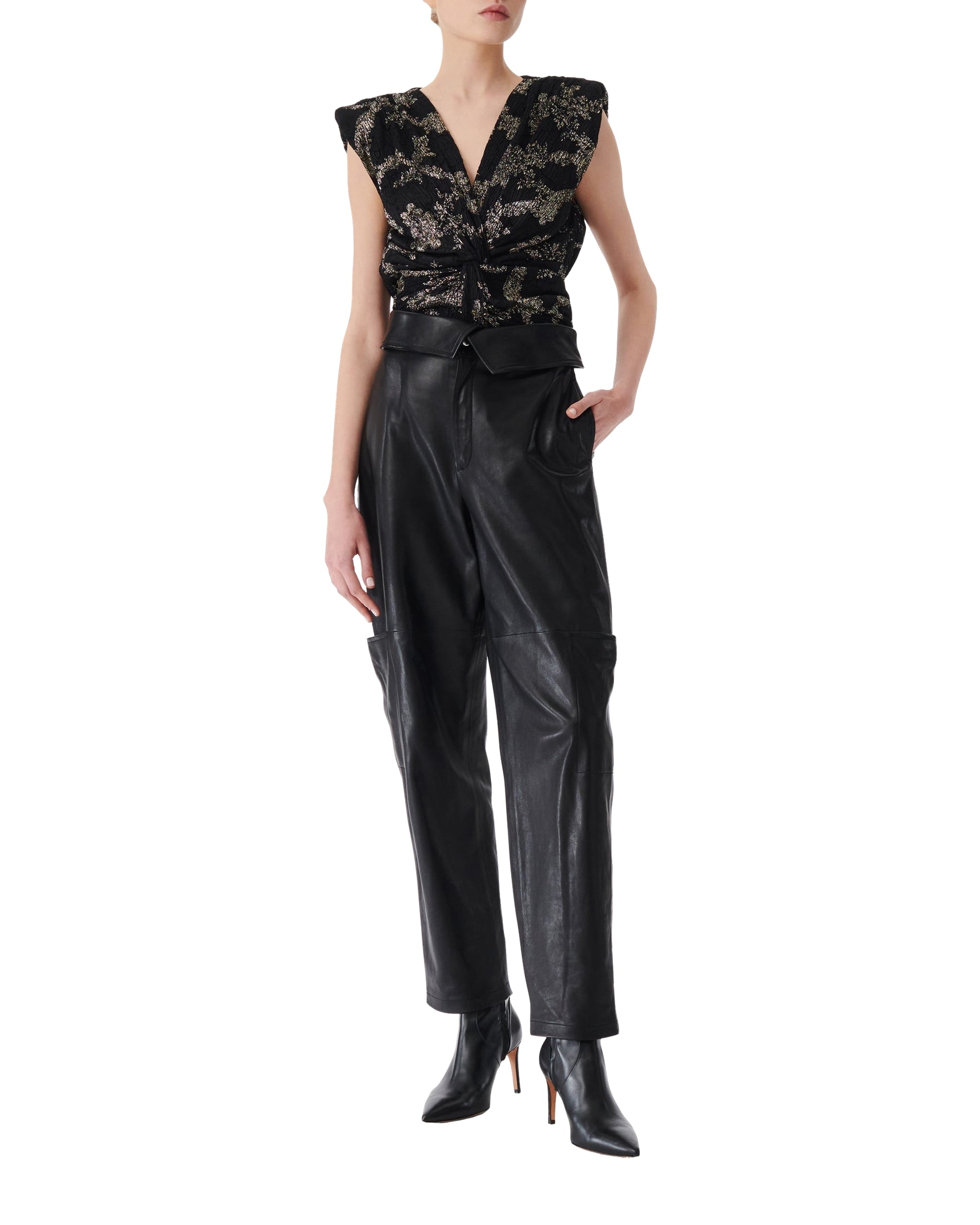 Toulo sleeveless top - Black & Gold