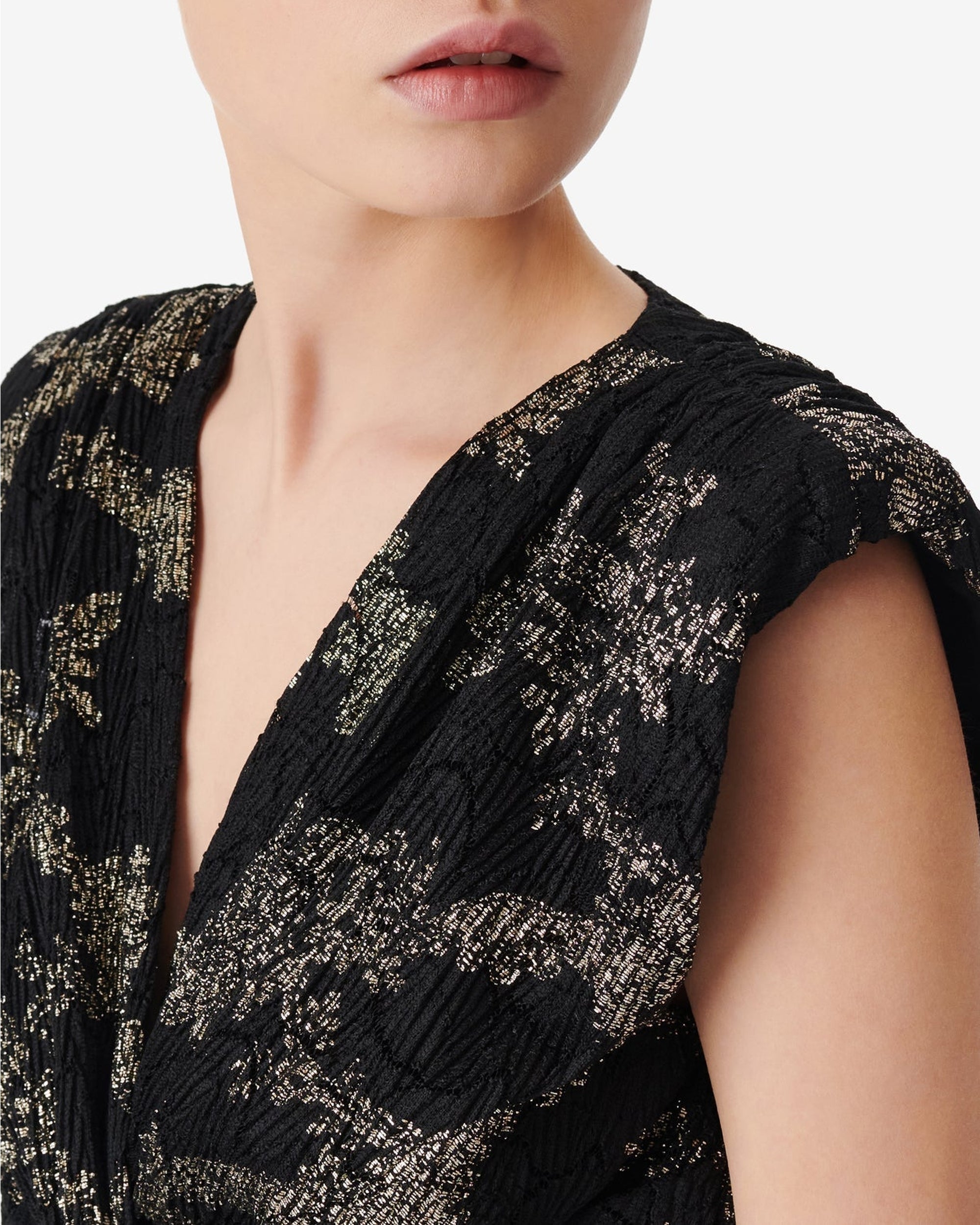 Toulo sleeveless top - Black & Gold