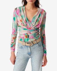 Zandra print blouse - Green Multico