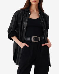 Alegre leather shirt - Black