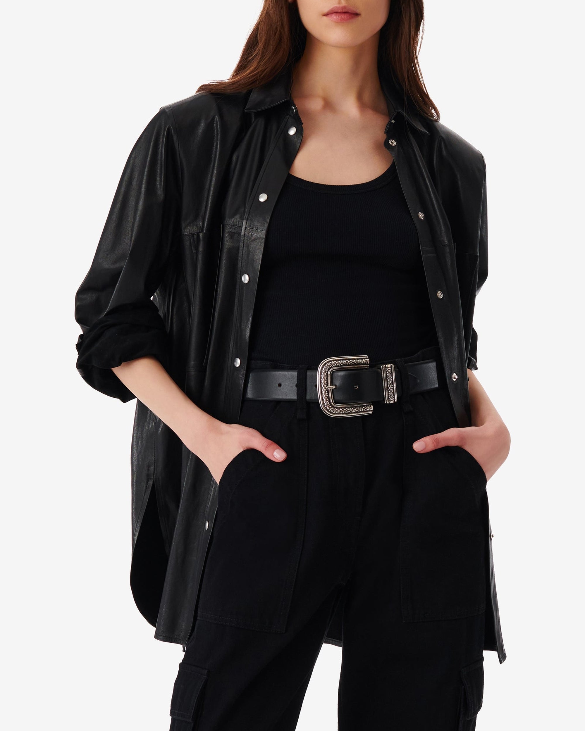 Alegre leather shirt - Black