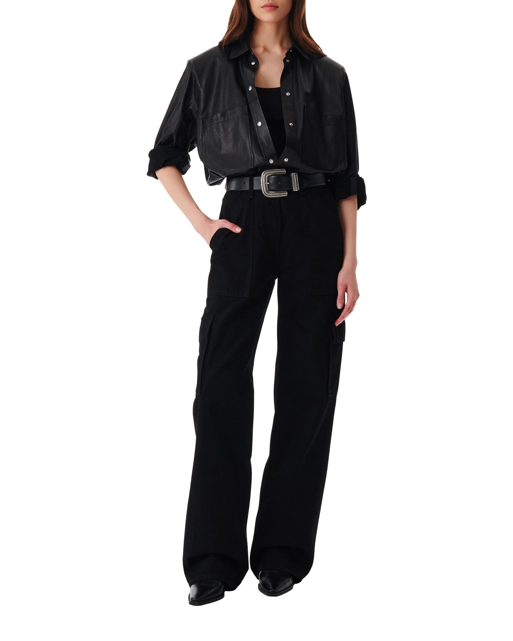 Alegre leather shirt - Black