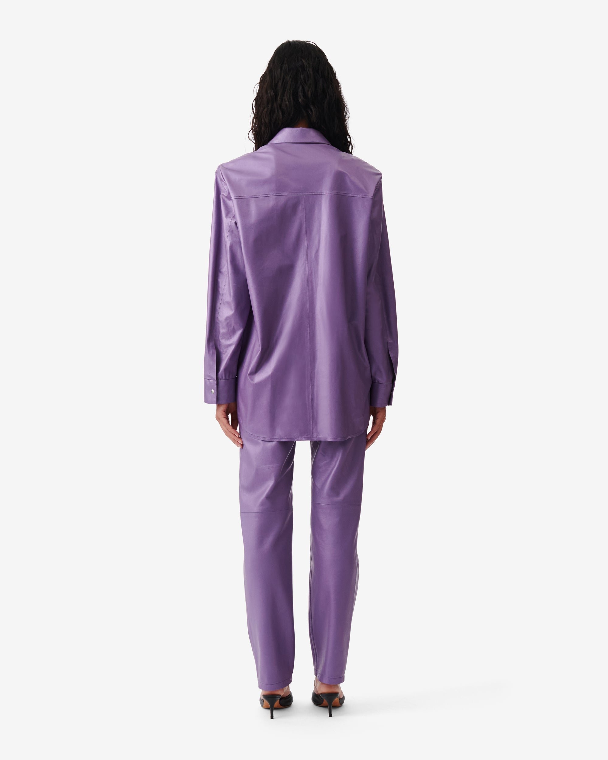 Alegre leather shirt - Pearly Purple