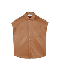 Mahina leather shirt - Fudge
