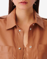 Mahina leather shirt - Fudge