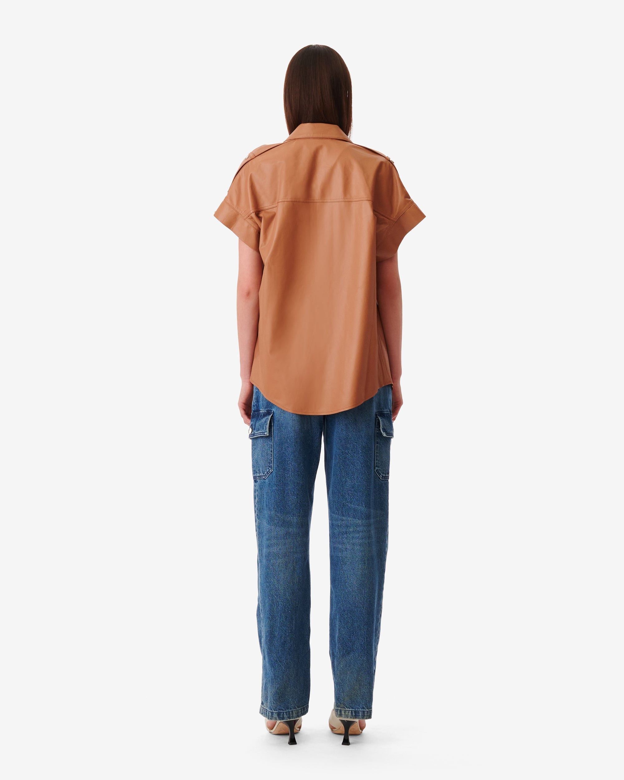 Mahina leather shirt - Fudge