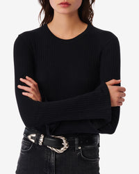 Ersilia ribbed T-shirt - Black