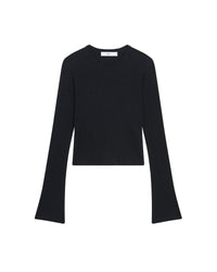 Ersilia ribbed T-shirt - Black