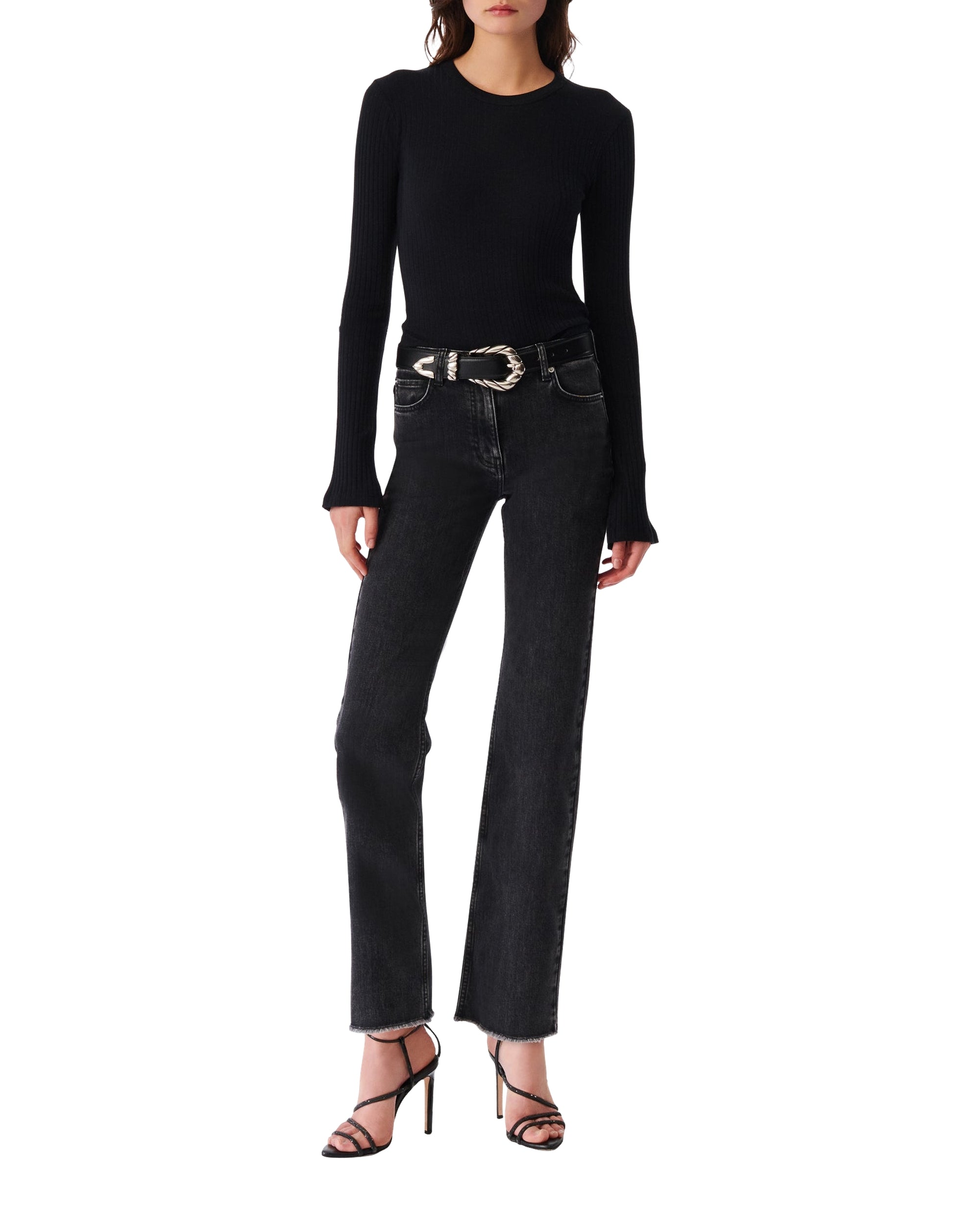 Ersilia ribbed T-shirt - Black