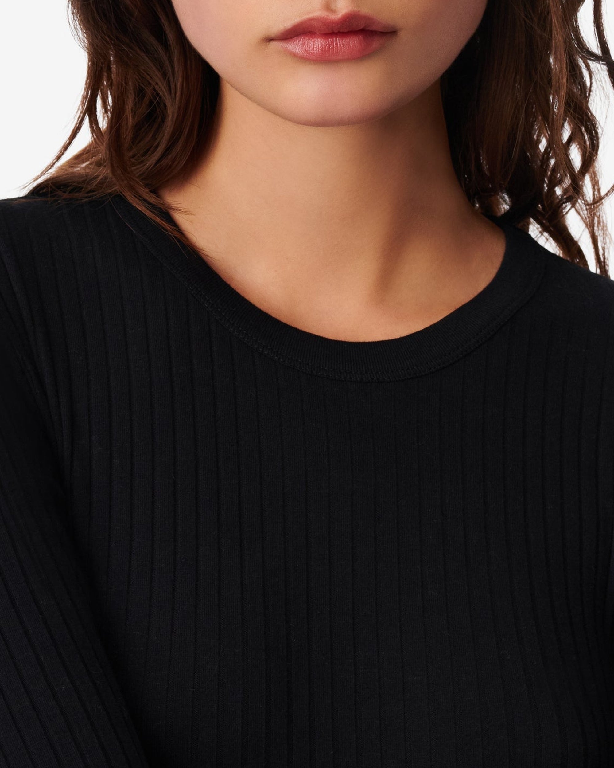 Ersilia ribbed T-shirt - Black