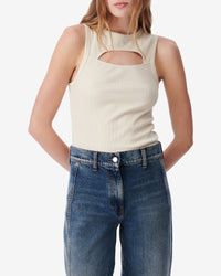 Pina ribbed tank top - Cream