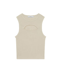 Pina ribbed tank top - Cream