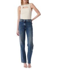 Pina ribbed tank top - Cream