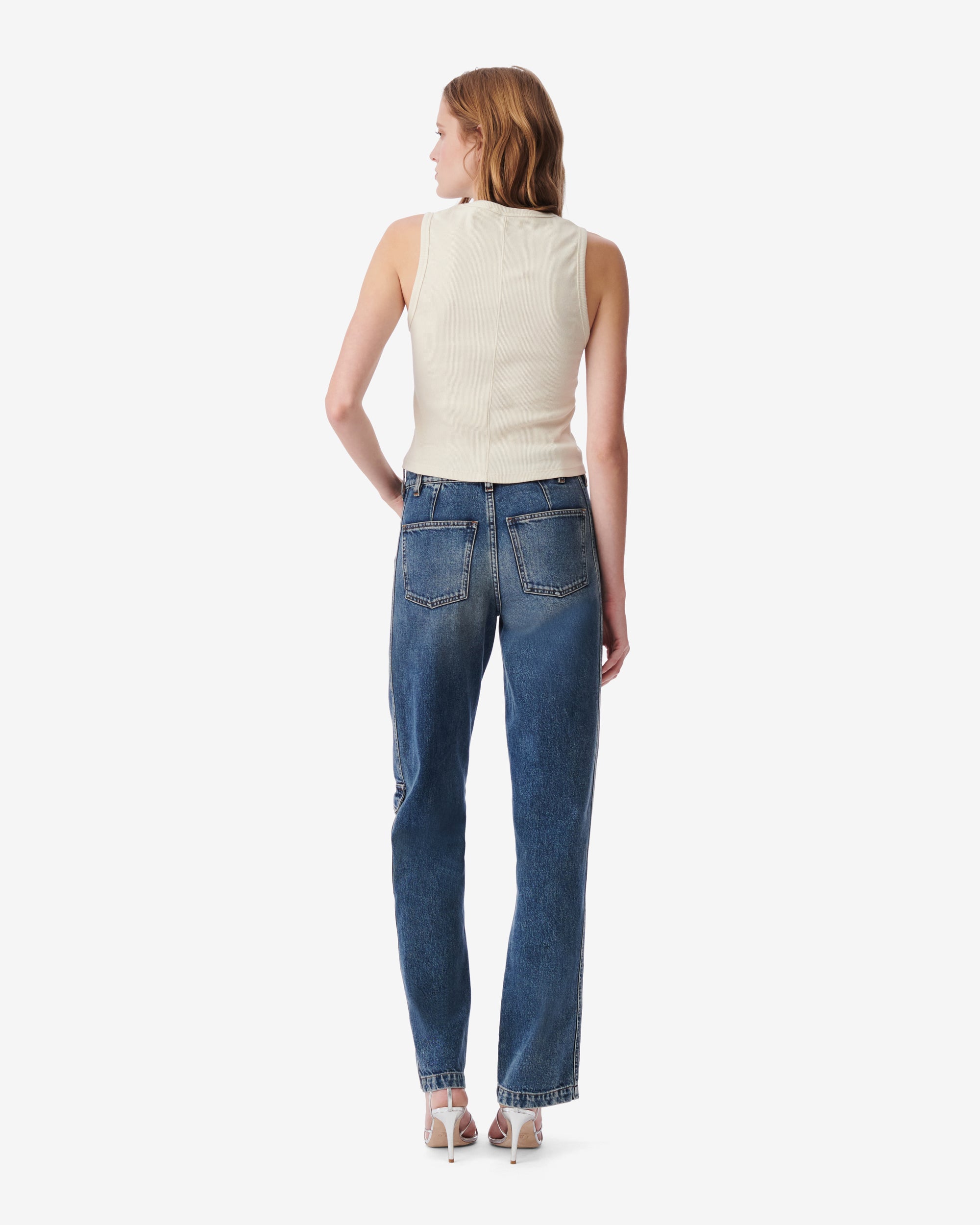 Pina ribbed tank top - Cream
