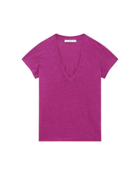Rodeo short-sleeved T-shirt in linen - Berry