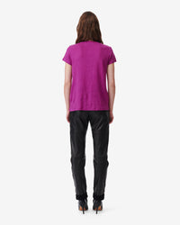 Rodeo short-sleeved T-shirt in linen - Berry