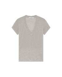 Rodeo short-sleeved t-shirt in linen - Pearl Grey