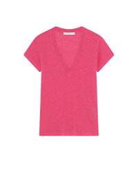 Rodeo short-sleeved linen T-shirt - Fushia