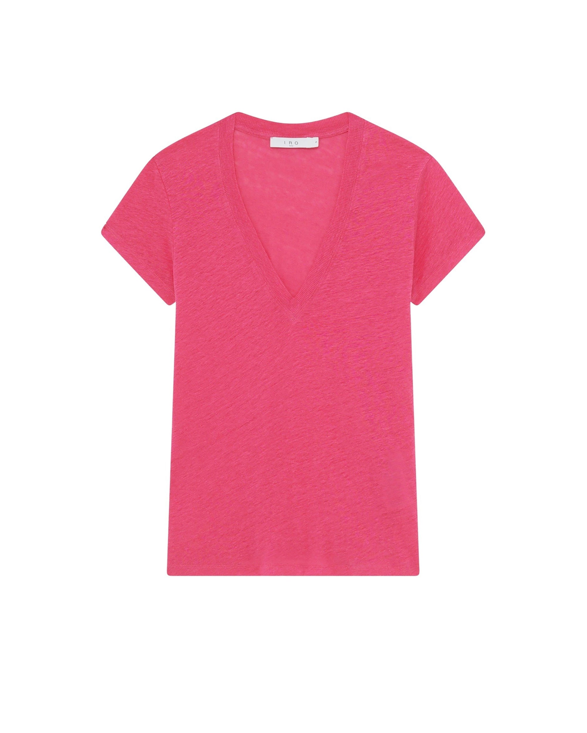 Rodeo short-sleeved linen T-shirt - Fushia