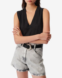 Celsio top in linen - Black