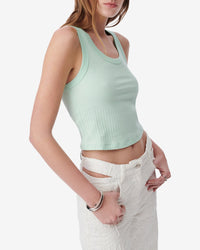Emma ribbed tank top - Aqua