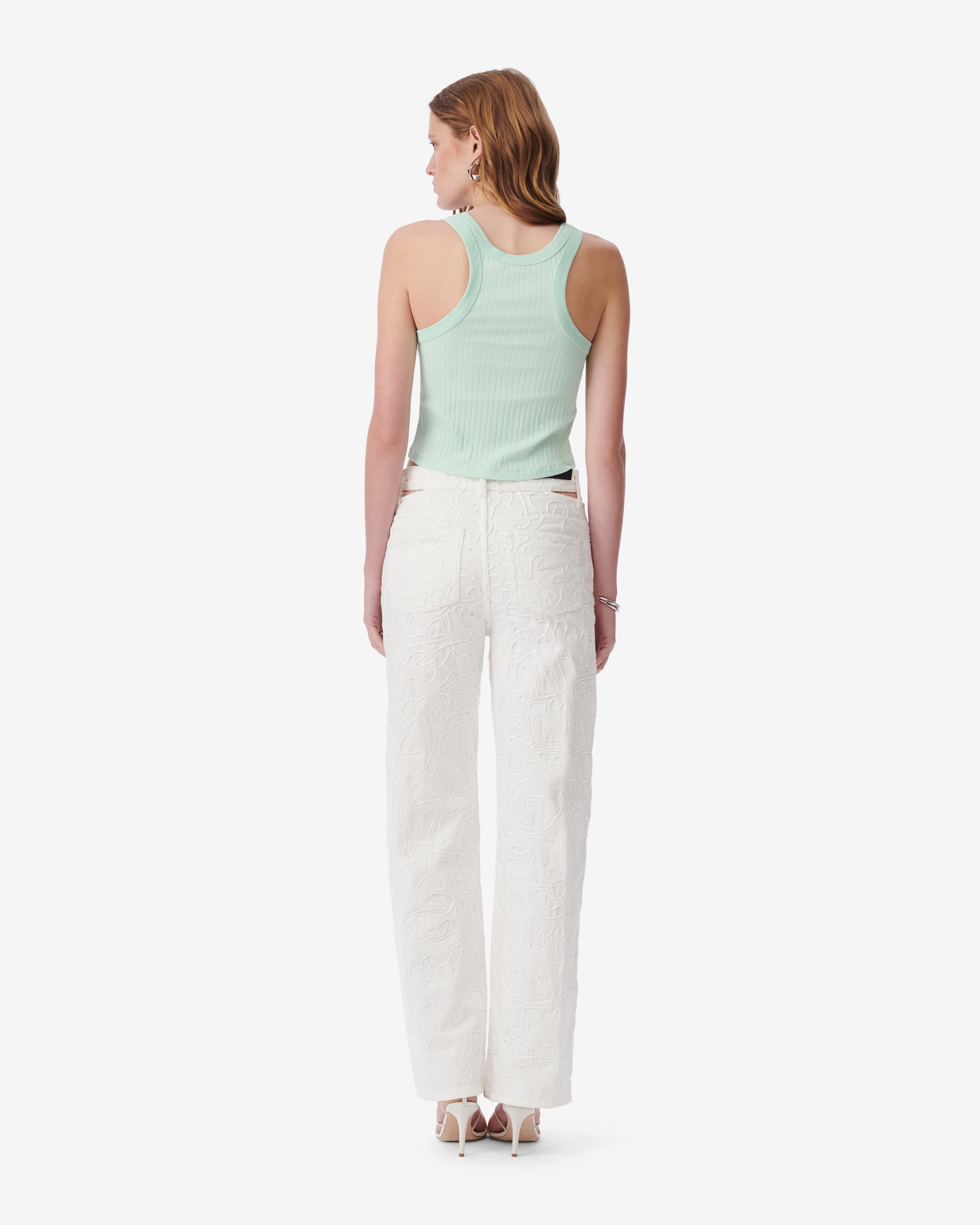 Emma ribbed tank top - Aqua