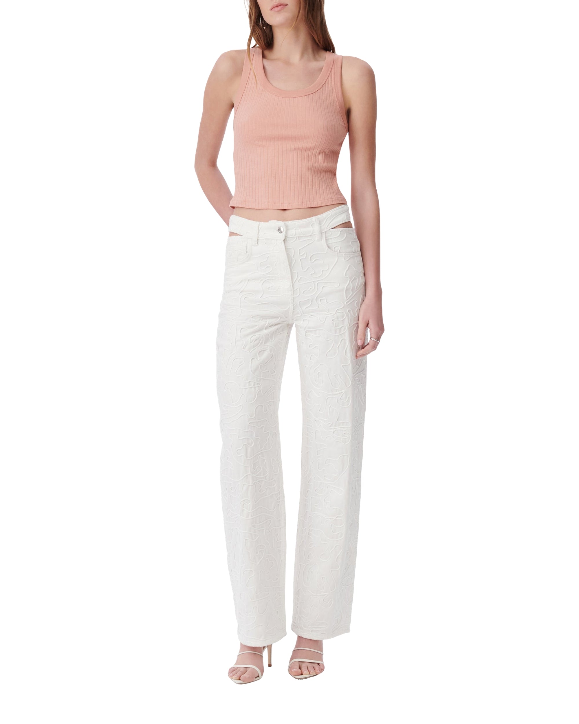 Emma ribbed tank top - Peach