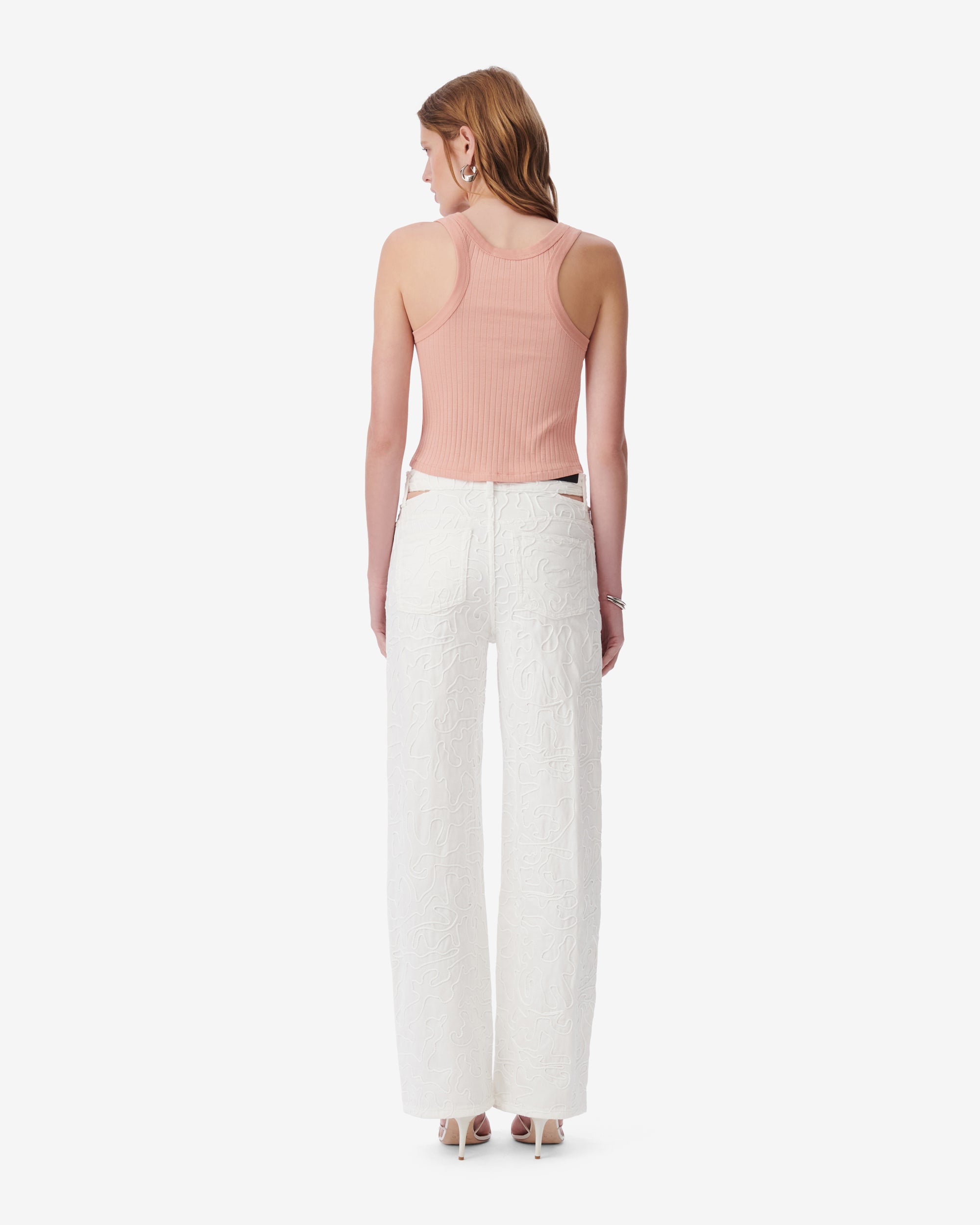 Emma ribbed tank top - Peach