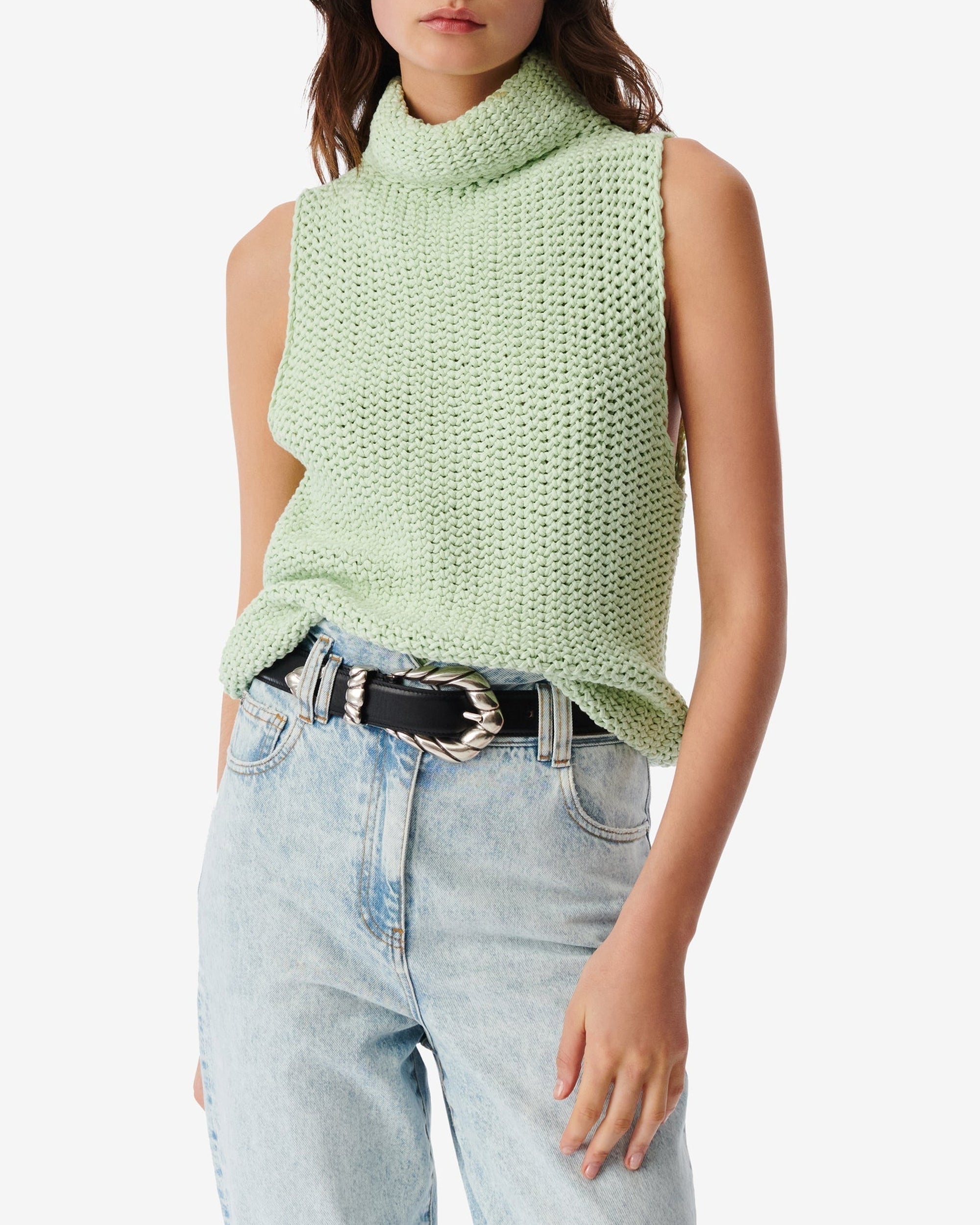 Uliva sleeveless turtleneck top - Light Green