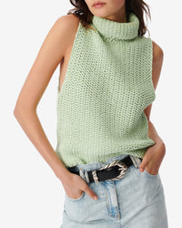 Uliva sleeveless turtleneck top - Light Green