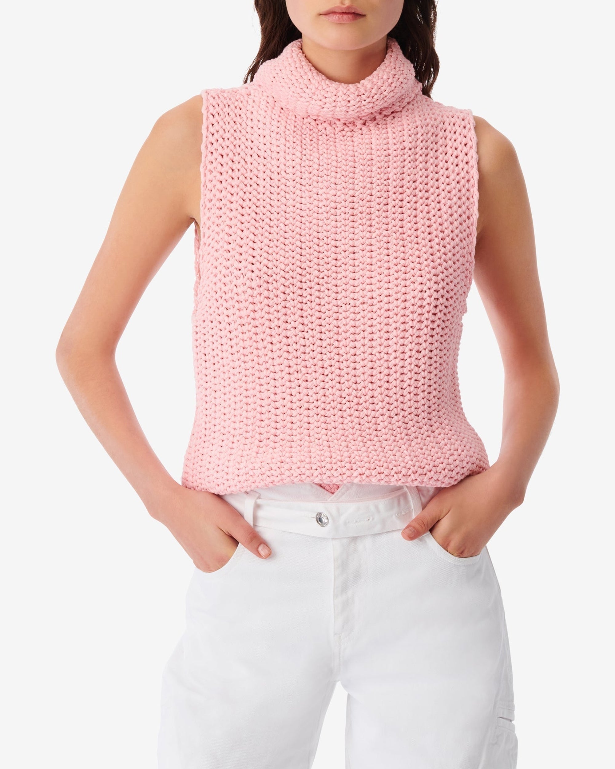 Uliva sleeveless turtleneck top - Candy Pink