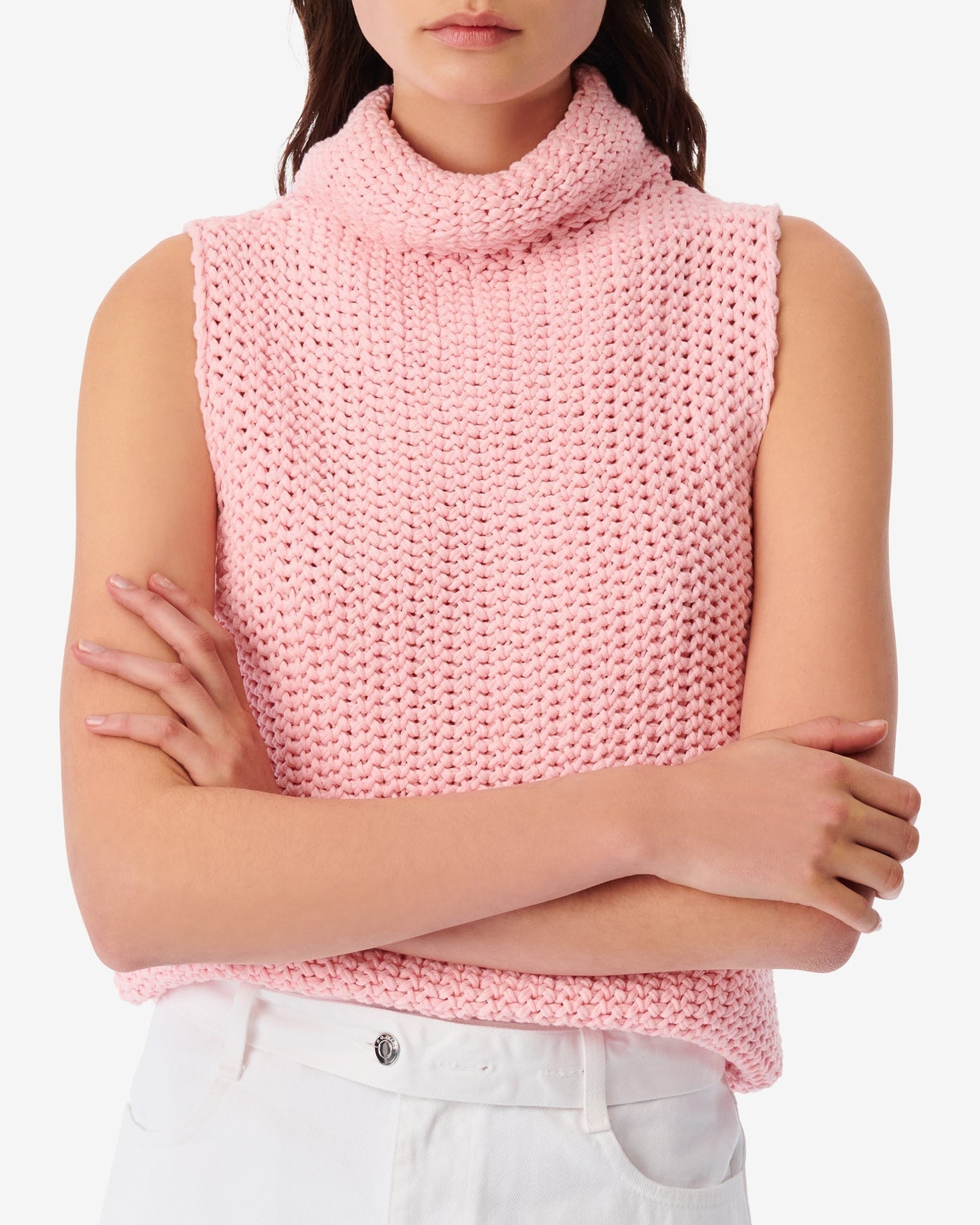 Uliva sleeveless turtleneck top - Candy Pink