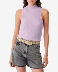 Virgi sleeveless cotton & cashmere tank top - Lilac