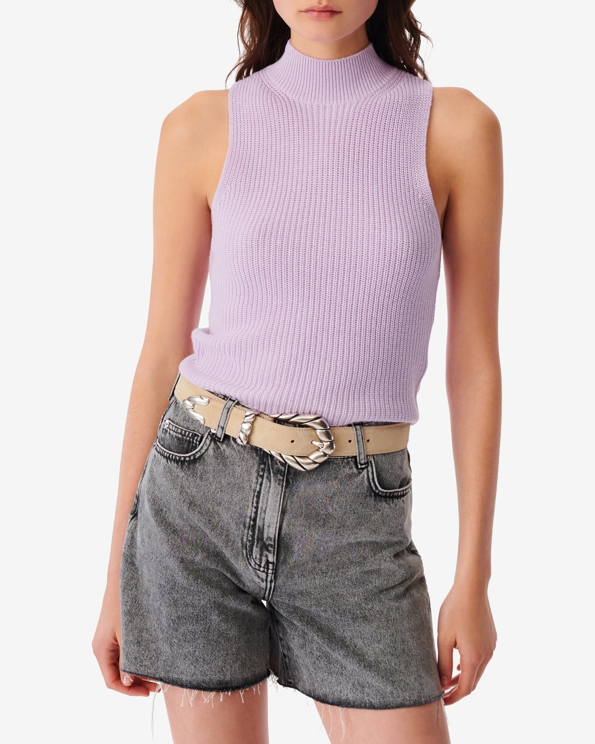 Virgi sleeveless cotton & cashmere tank top - Lilac