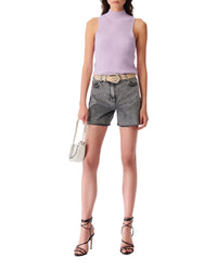 Virgi sleeveless cotton & cashmere tank top - Lilac
