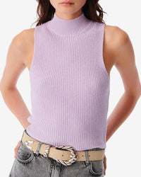 Virgi sleeveless cotton & cashmere tank top - Lilac