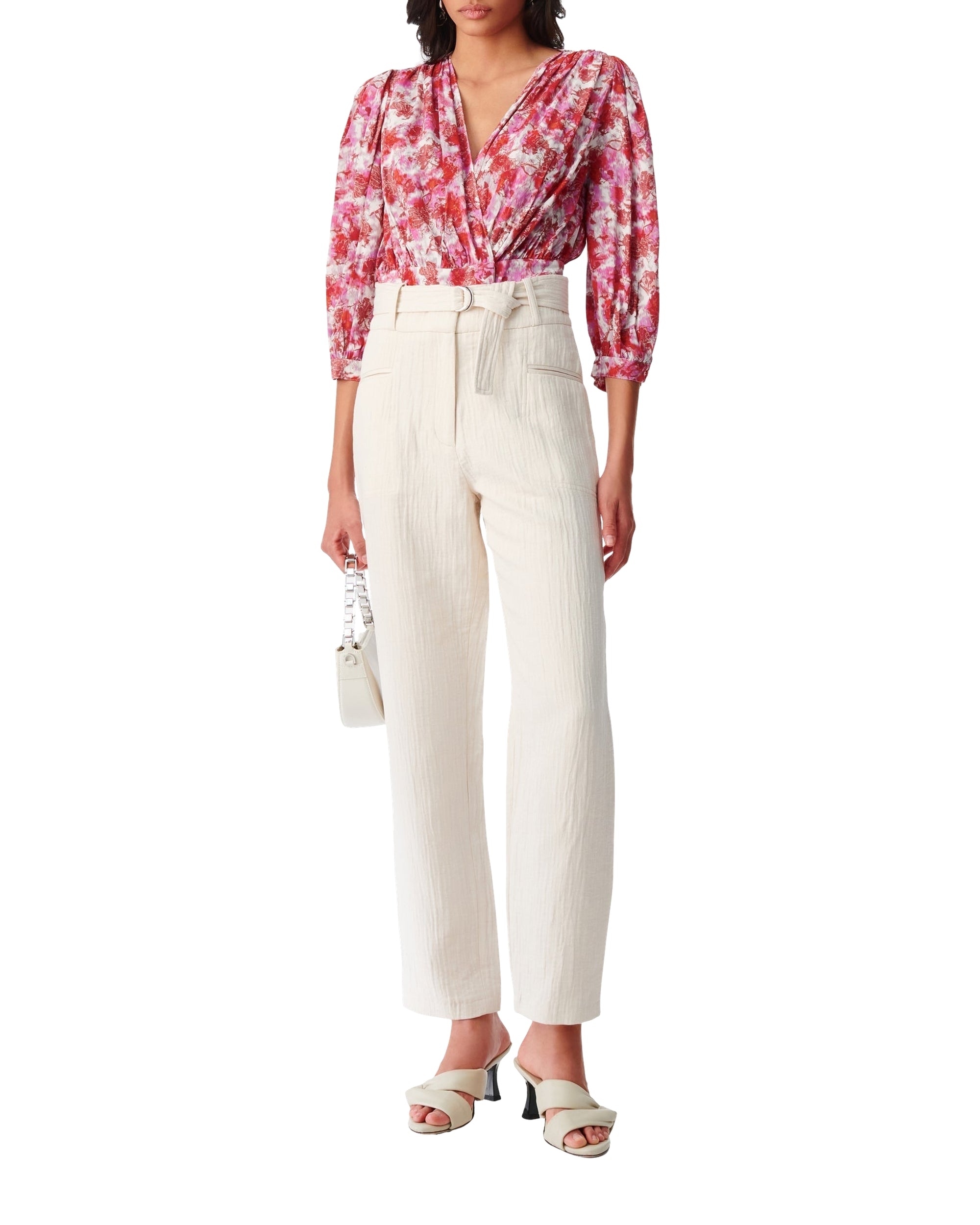 Artura trousers in linen mix - Cream