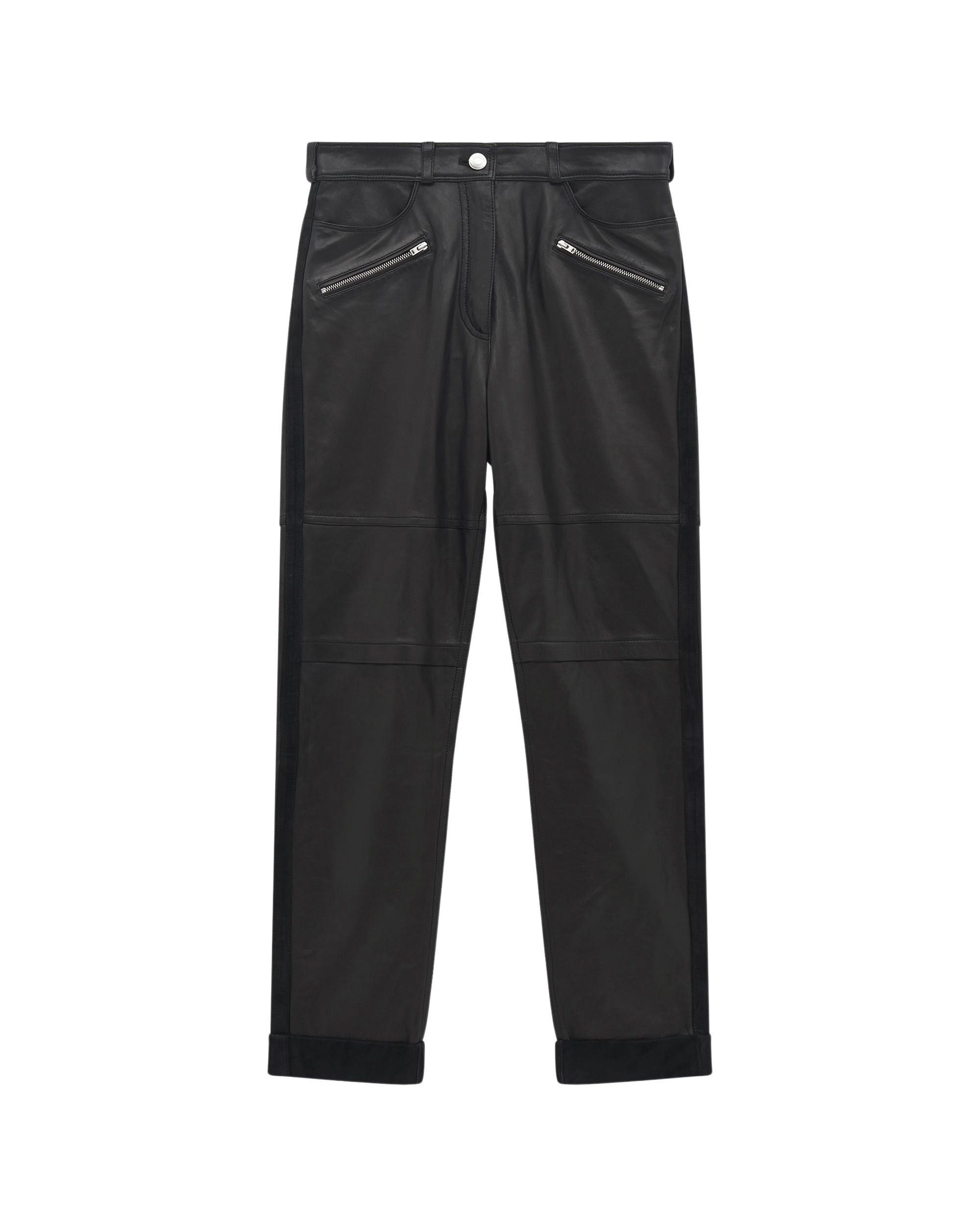 Aysel trousers in leather - Black