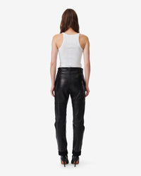 Aysel trousers in leather - Black