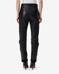 Aysel trousers in leather - Black