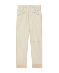 Aysel trousers in leather - Ecru
