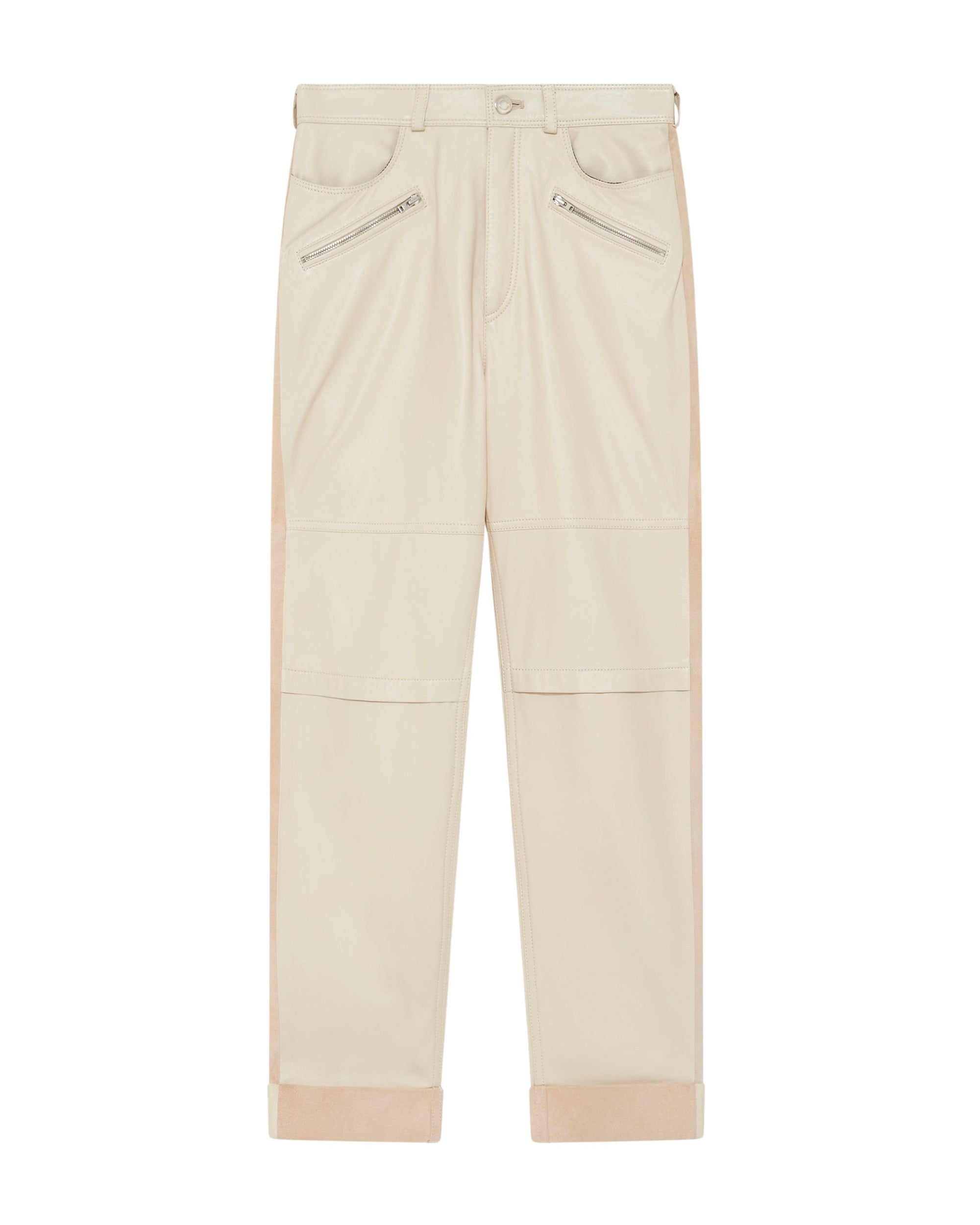 Aysel trousers in leather - Ecru