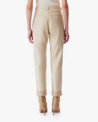 Aysel trousers in leather - Ecru