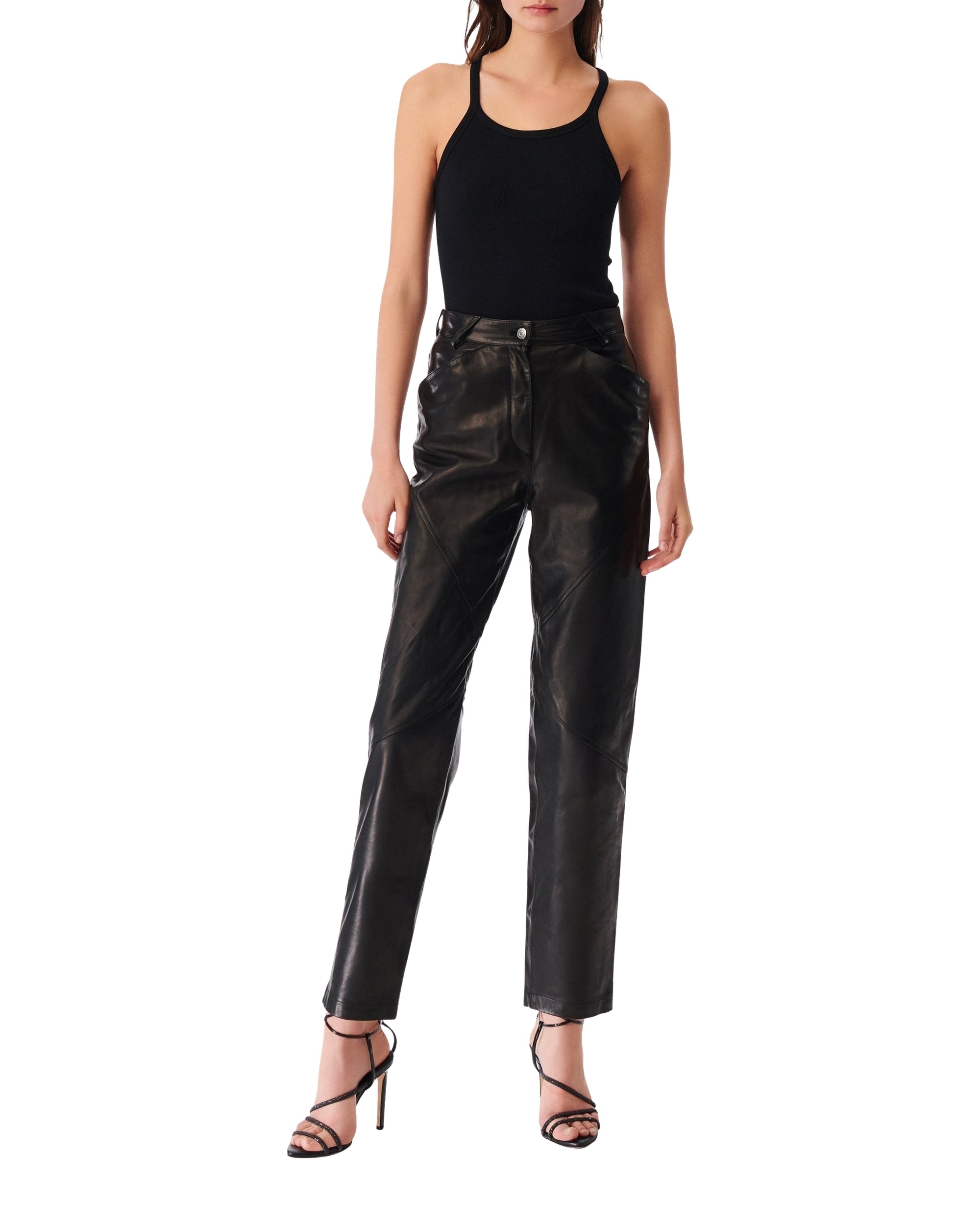 Hazel leather trousers - Black