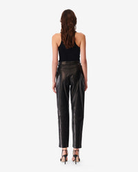 Hazel leather trousers - Black