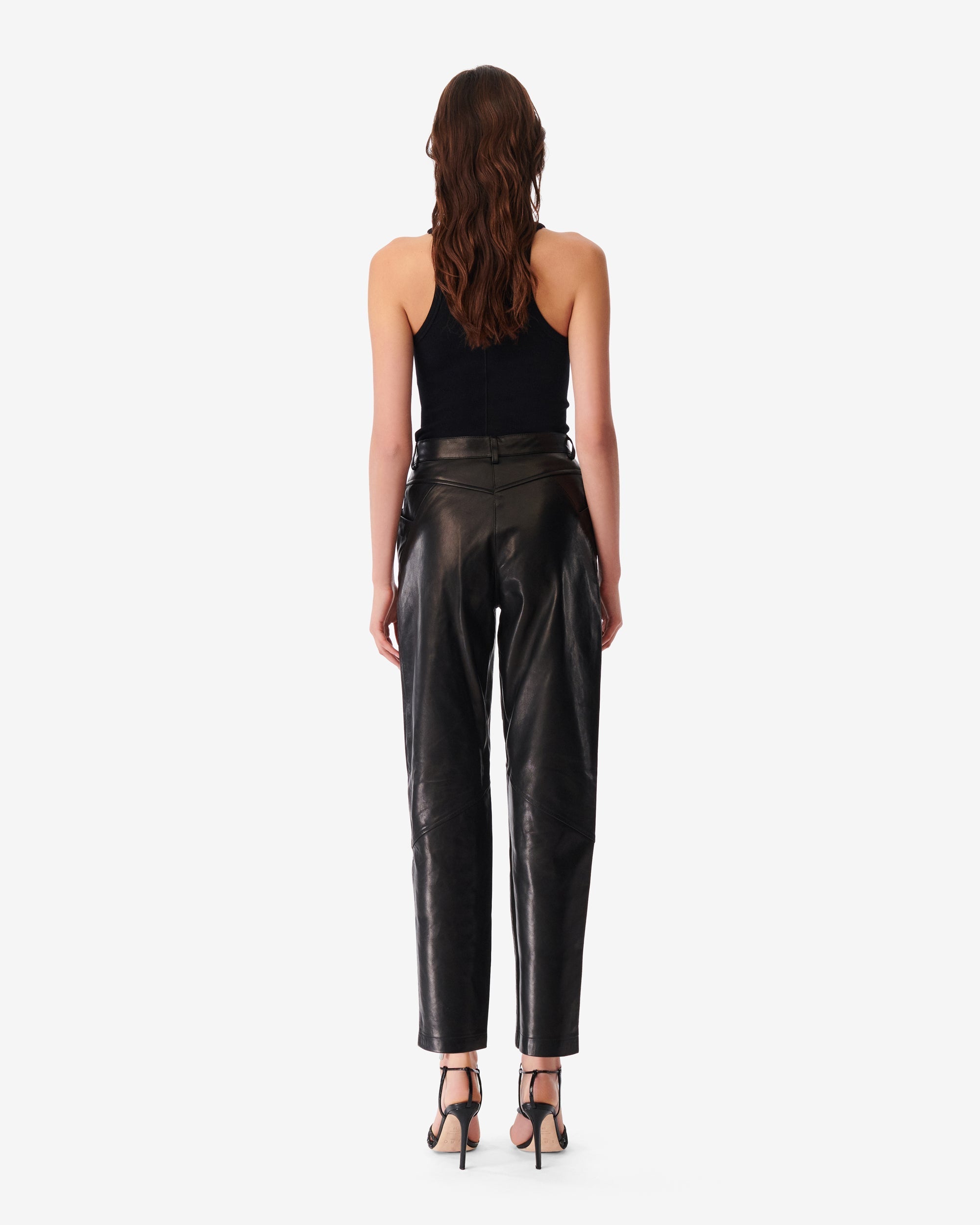 Hazel leather trousers - Black