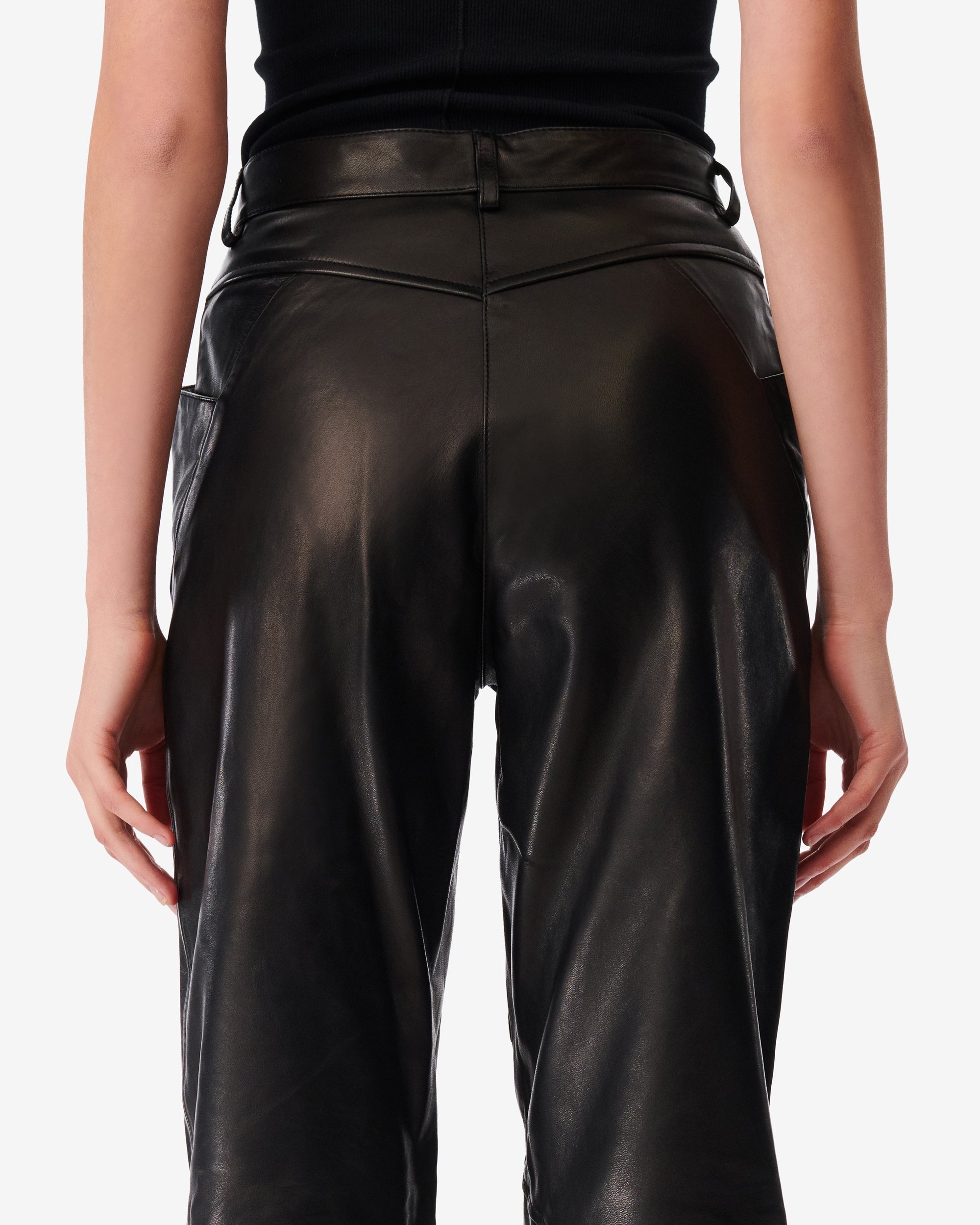 Hazel leather trousers - Black