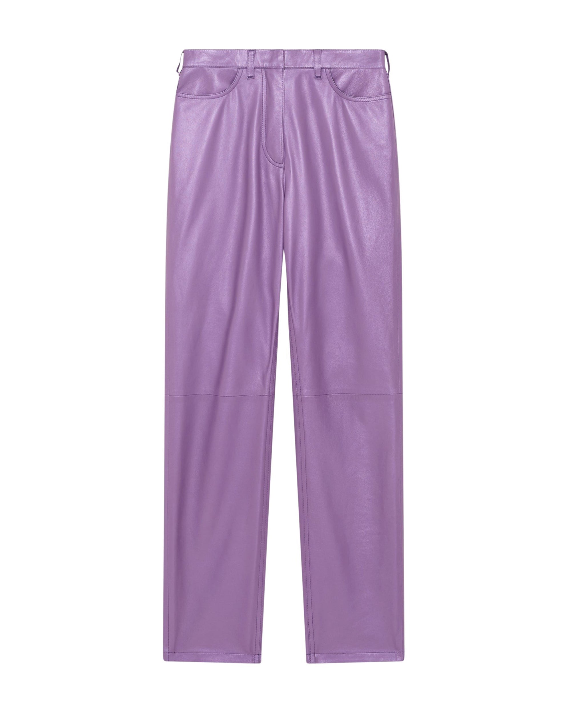 Jalil trousers in leather - Pearly Purple