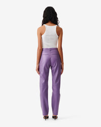 Jalil trousers in leather - Pearly Purple