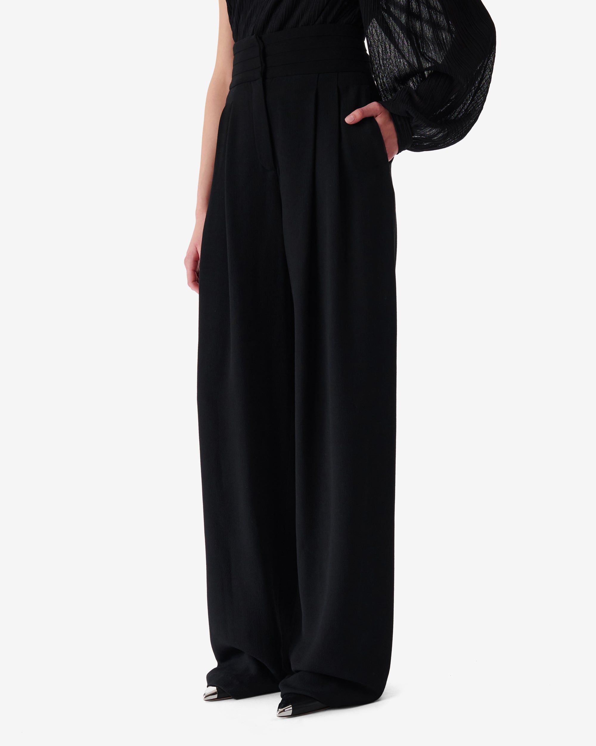 Jeon wool blend trousers - Black